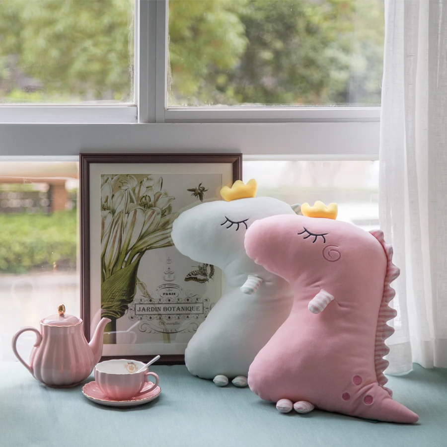 Плюшевая подушка в виде динозавра Декоративные диванные подушки для диван