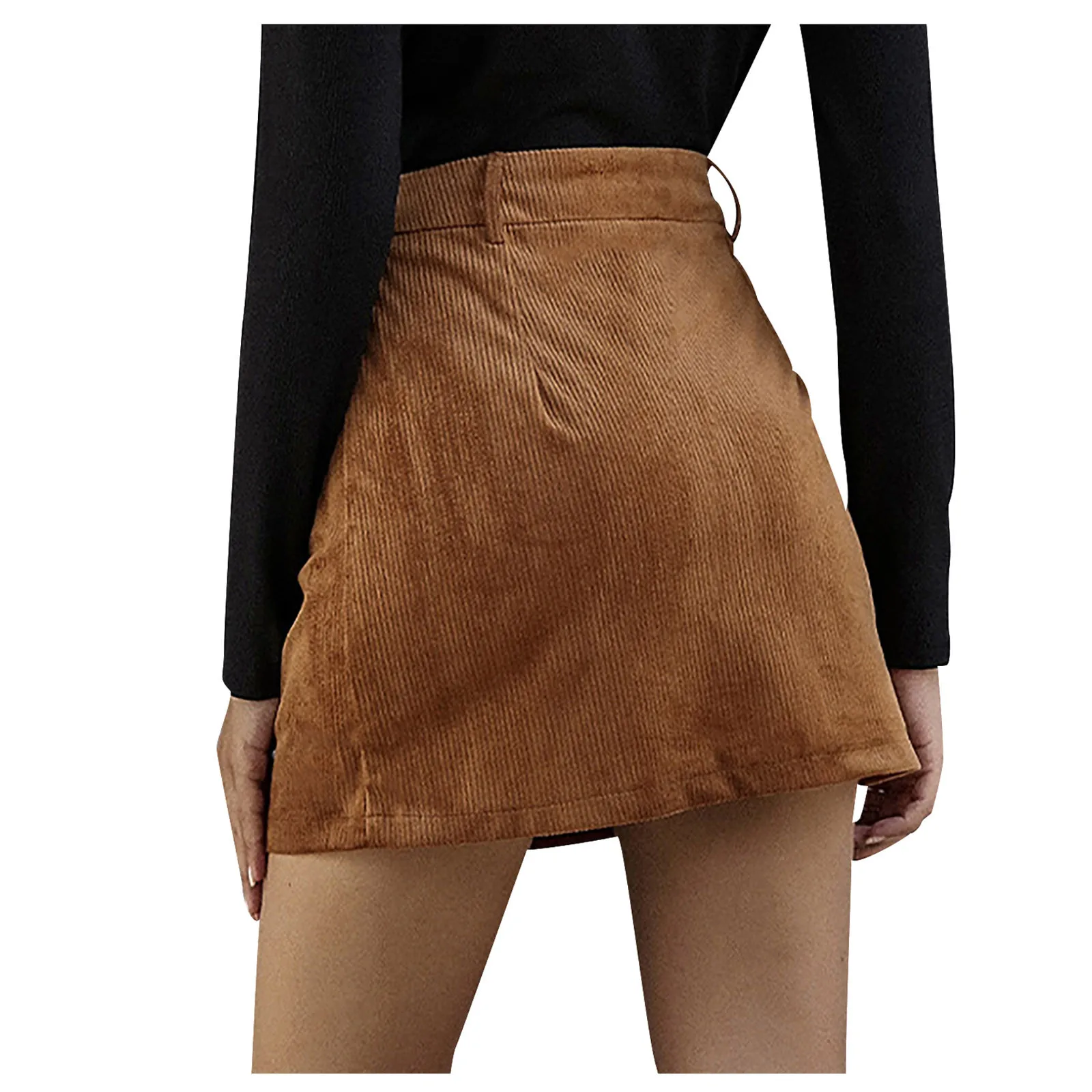 

Fashion Sexy Corduroy Skirt High Waist Women Elegant Skirts Sashes Zipper A-Line Mini Length Autumn Casual Short Skirt#0206