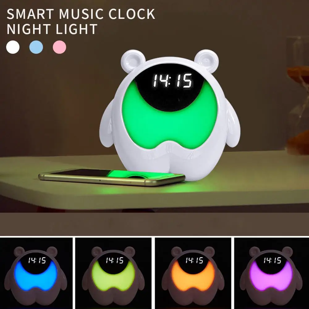 

Night Light 2W Alarm Clock Colorful 2020 White Cute New Arrive Table Lamp Alarm Clock Night Light Portable Usb Desk Lamp Gift