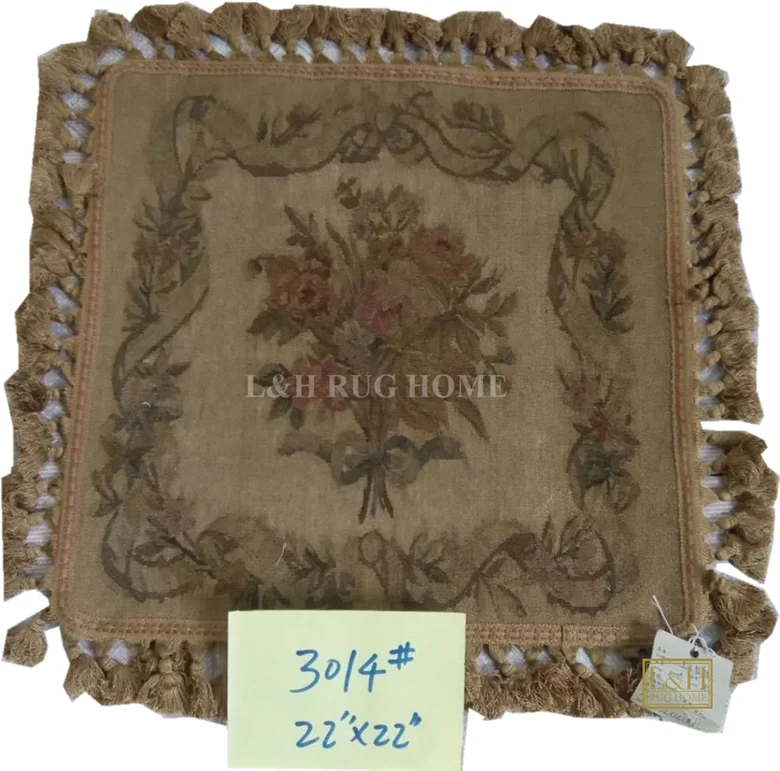 

Free Shipping aubusson woolen cushion 55x55cm 100% New Zealand Wool handmade pillow, no insertion