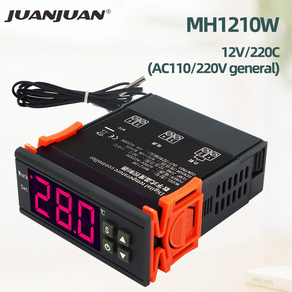 MH1210W DC12V 24V AC110 220V регулятор температуры термометр терморегулятор Термостат 50 ~ 110 C
