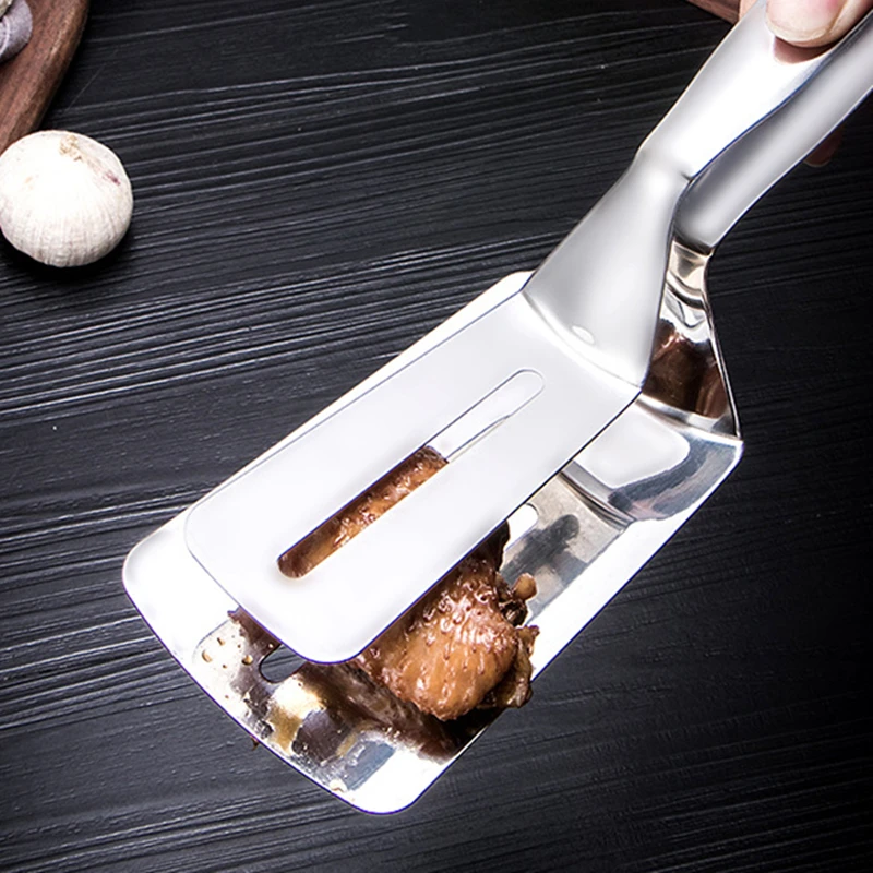

Kitchen Bread Meat Clamp Stainless Steel Kitchen BBQ Bread Utensil Set Barbecue Tong Fried Steak Shovel Fried Fish Shovel Clamp