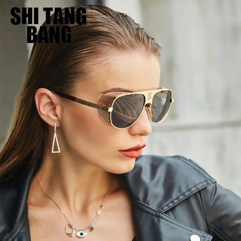 

2022 New Vintage Steampunk Sunglasses Women Men Fashion Metal Punk Glasses Brand Designer Female Male Retro High Quality Eyewear