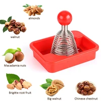 spring nut sheller walnut opening tools creative kitchen accessories stainless steel nut cracker portable home use tools