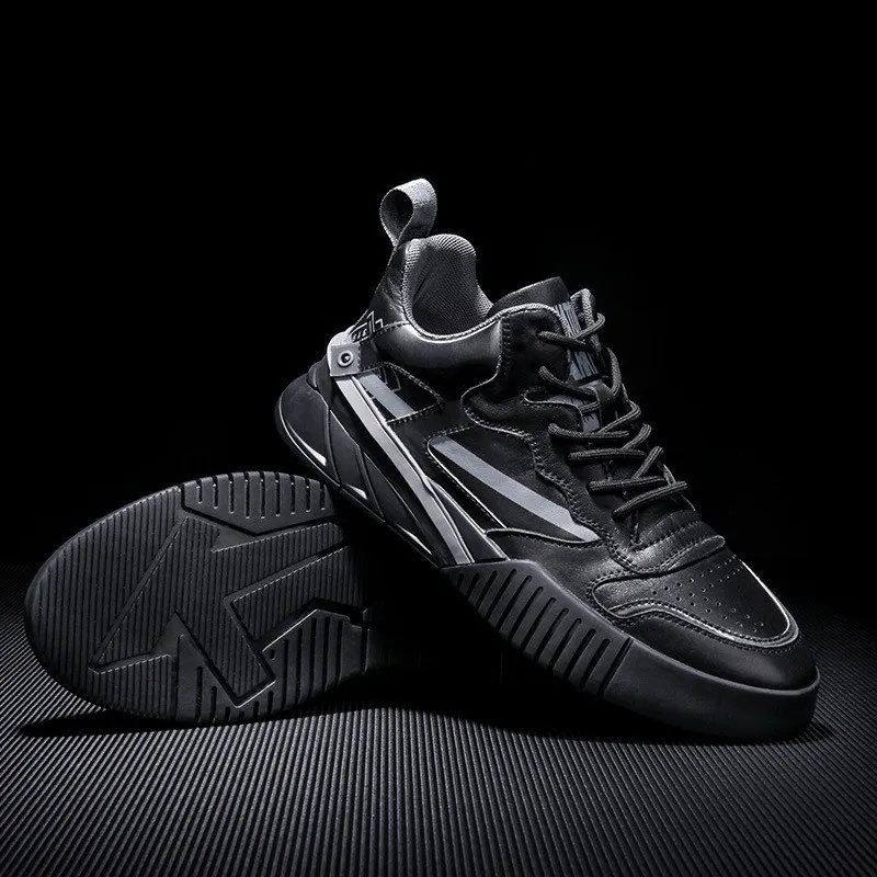 Кроссовки мужские из натуральной кожи спортивная обувь резина Нескользящие для