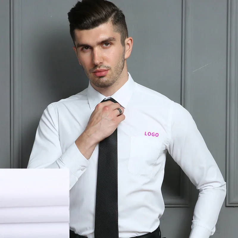 Для мужчин с длинным рукавом сплошной цвет платье рубашка Офис Дамы формальная