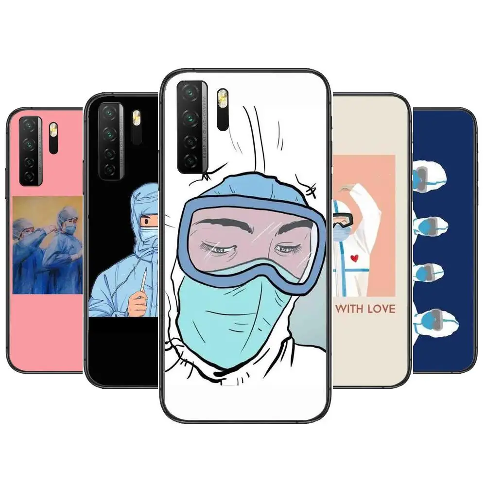 

Medicine Doctor NurSheath Black Soft Cover The Pooh For Huawei Nova 8 7 6 SE 5T 7i 5i 5Z 5 4 4E 3 3i 3E 2i Pro Phone Case cases