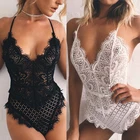 Боди женское кружевное Teddy сексуальные костюмы, черный, белый, красный экзотический танцевальный боди, Эротическое ночное белье размера плюс