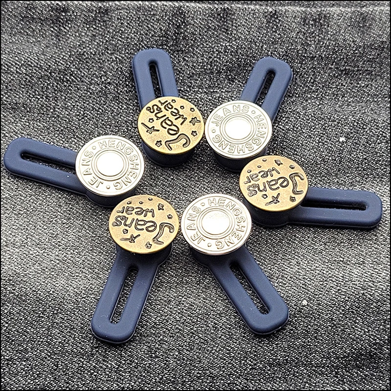

5Pcs Free Sewing Buttons Adjustable Disassembly Retractable Jeans Waist Button Metal Extended Buckles Pant Waistband Expander