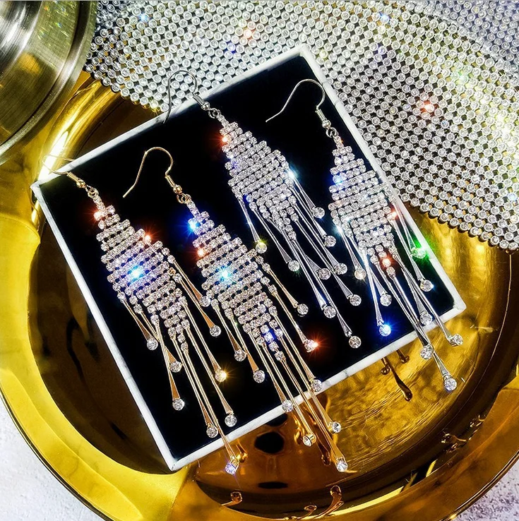 Темпераментные Длинные Роскошные серьги с кисточками разы женские