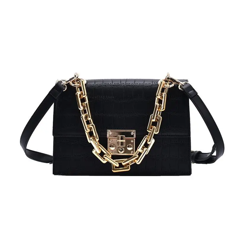 

Wild Female Bag Trendy Messenger Bag Retro Crocodile Pattern Small Square Bag Chain Bag 2021 New Simple Crossbody Shoulder Bag
