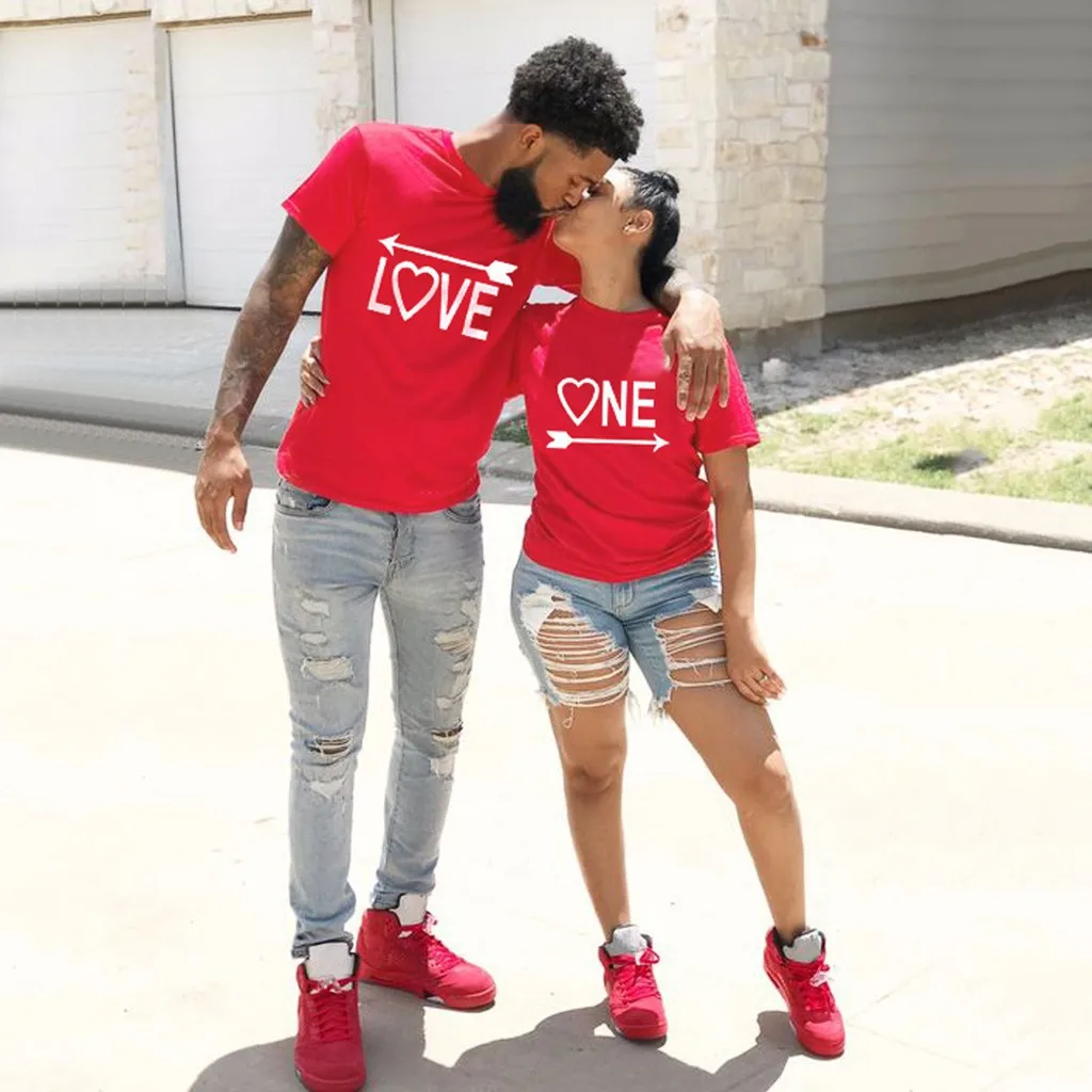 Футболка для влюбленных пар одежда жены и мужа подходящая Одежда harajuku женская