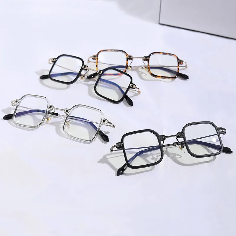 

Модные квадратные оптические очки Elbru с блокировкой сисветильник, унисекс, металлические винтажные очки для мужчин и женщин