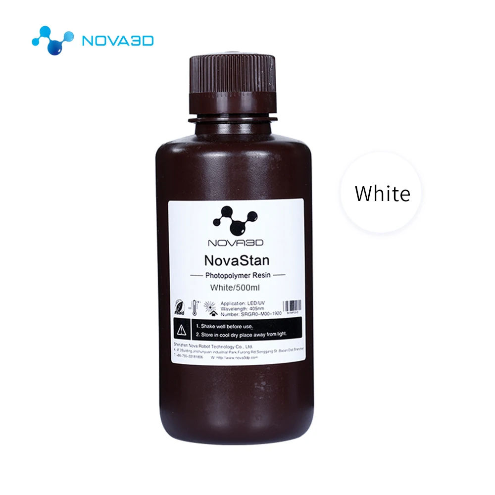 500ml white High Quality UV Resin 3D Printer Printing Material SLA LCD DLP UV Sensitive NOVA3D 405nm Liquid photopolymer Dropshipping - Цвет: 500ml white