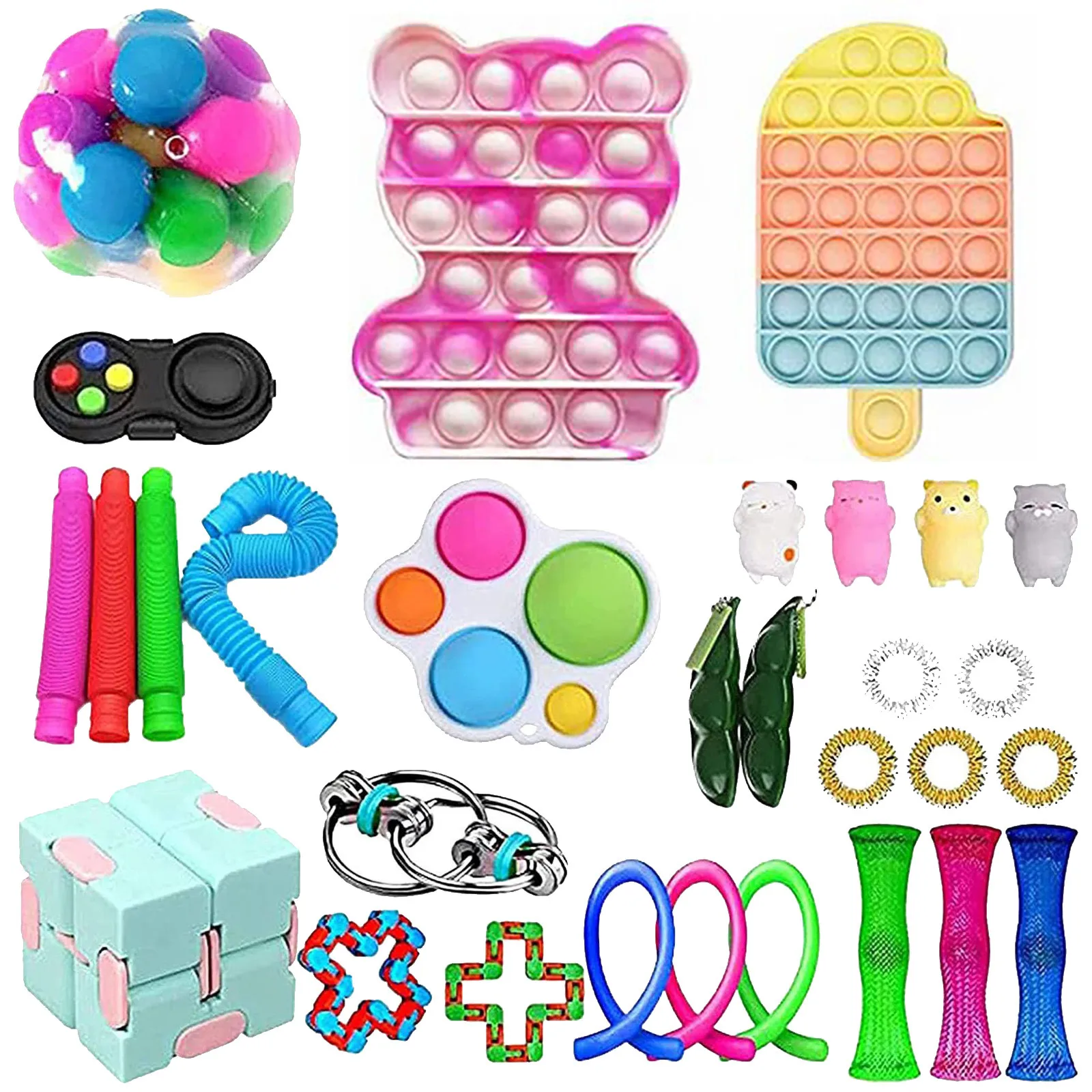 

NEW Fidget Toys Set Pack 30PCS Pack Sensory Toy Set Antistress Relief Autism Anxiety Anti Stress Bubble Kids Adults
