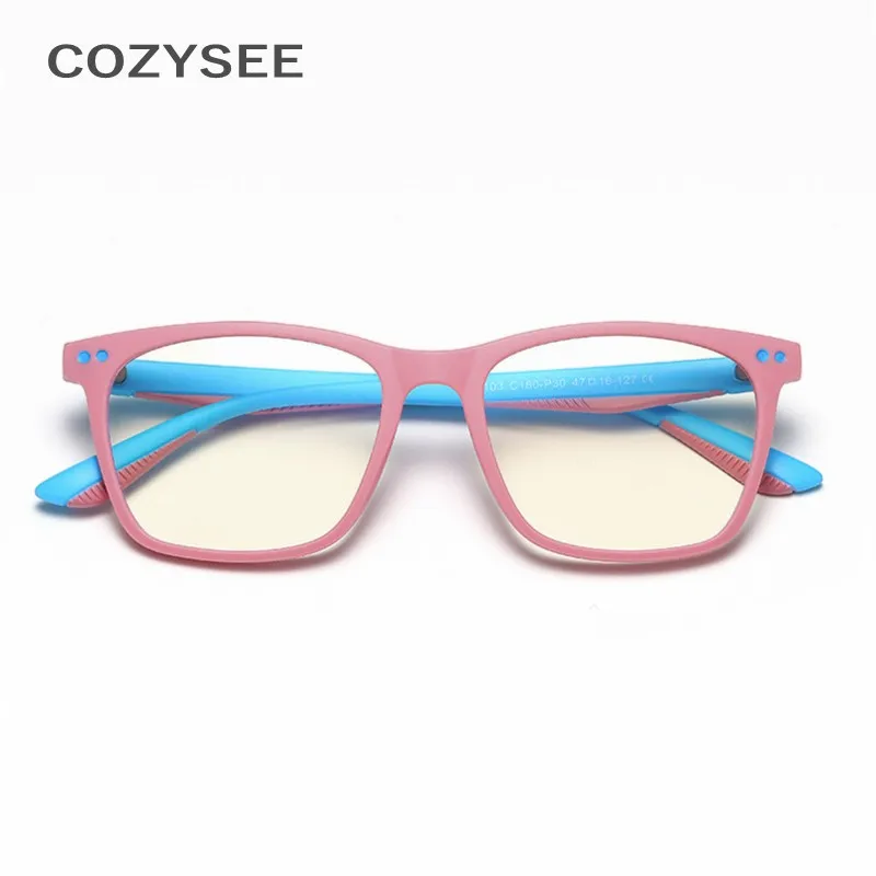 Очки против голубого излучения для малышей детей девочек квадратная Оправа