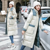 long womens korean version knee length winter clothes coat cotton padded parkas