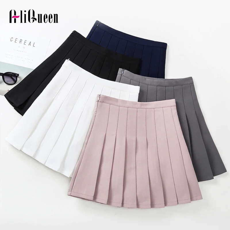 2020 Новое поступление плиссированные юбки для девочек однотонные молодых девушек