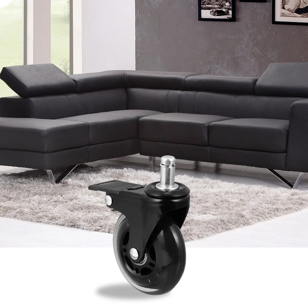 

4 PCS Caster Wheel with Brake 3 inch Heavy Duty Swivel Wheel PU Noise Wheel