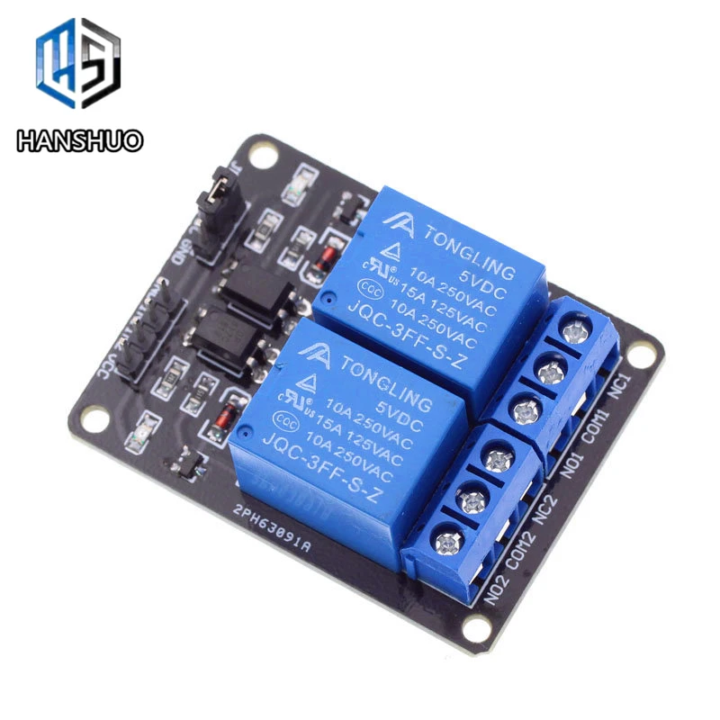 1 шт./лот Новинка 5V 2 канала релейный модуль щита для Arduino ARM PIC AVR DSP электронное реле 10A
