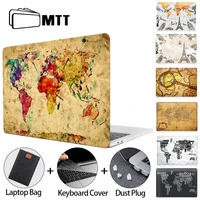 mtt 2020 laptop case for macbook air pro 11 12 13 15 16 retro world map laptop sleeve plastic hard cover coque a2289 a1932 a2179