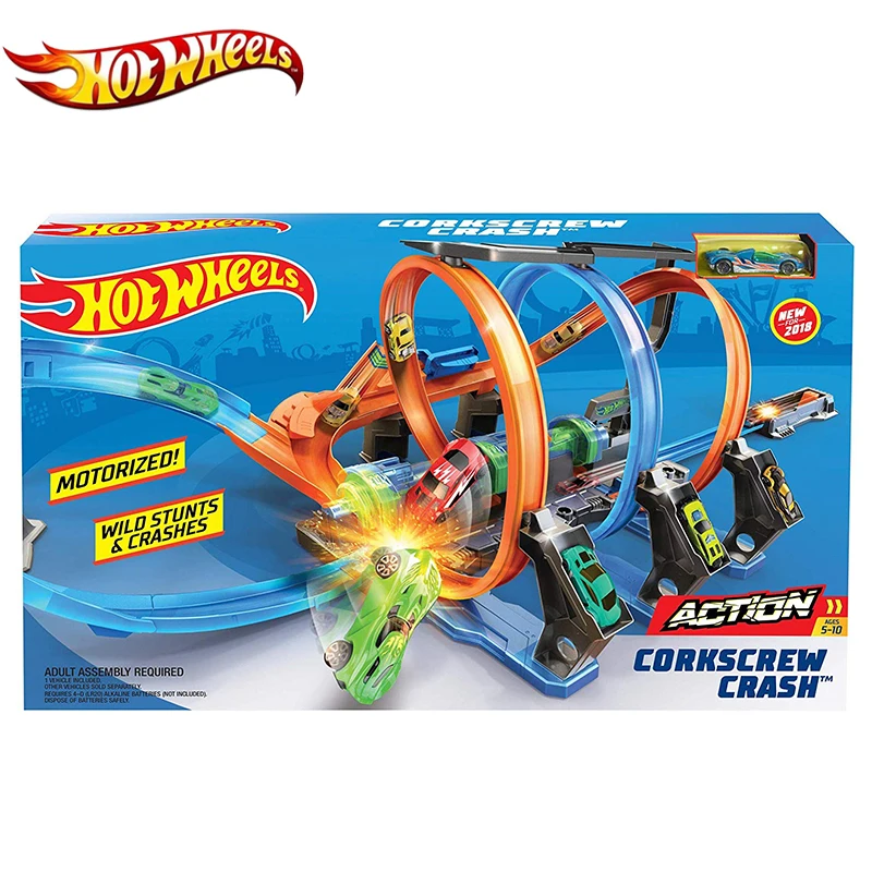 Hotwheels Kids Toys Sport Car Racing Track Corkscrew Crash Play Set 360 Degrees Ring FTB65 Original Box For Kid Gift | Игрушки и хобби