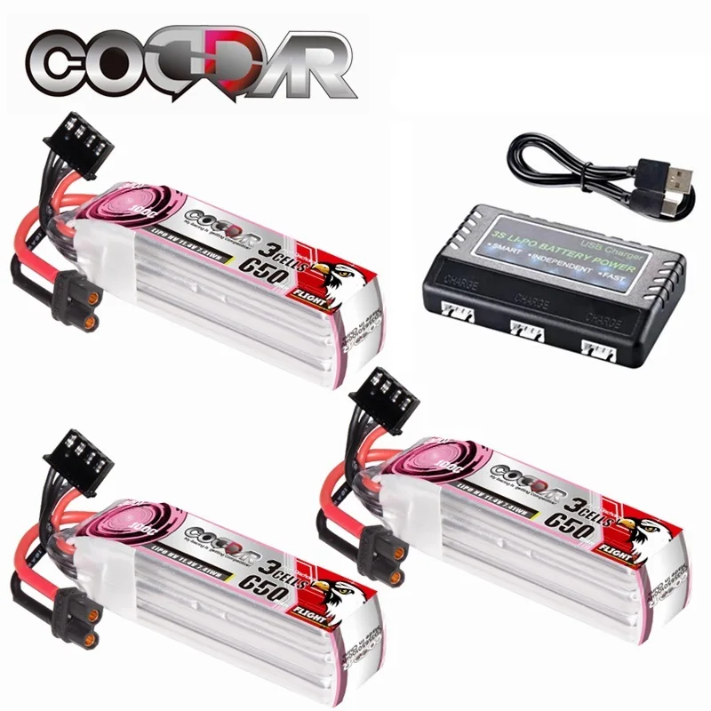 

Зарядное устройство CODDAR 11,4 в LiPo с зарядным устройством 650 мАч 100C 3S для радиоуправляемого вертолета квадрокоптера FPV гоночного дрона запчаст...