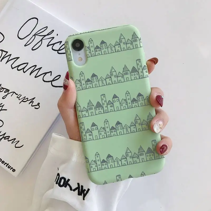 

Beautiful little pattern Phone Case Liquid for iPhone 11 Pro Max XR XS X Soft Candy Cover for iPhone 6 6S 7 8 Plus Cases
