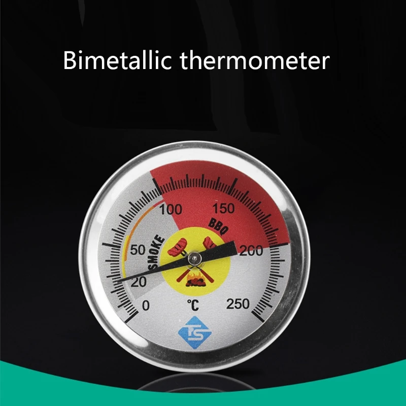 

0-250 Kitchen Thermometer Stainless Steel Barbecue BBQ Smoker Grill Temperature 72XF