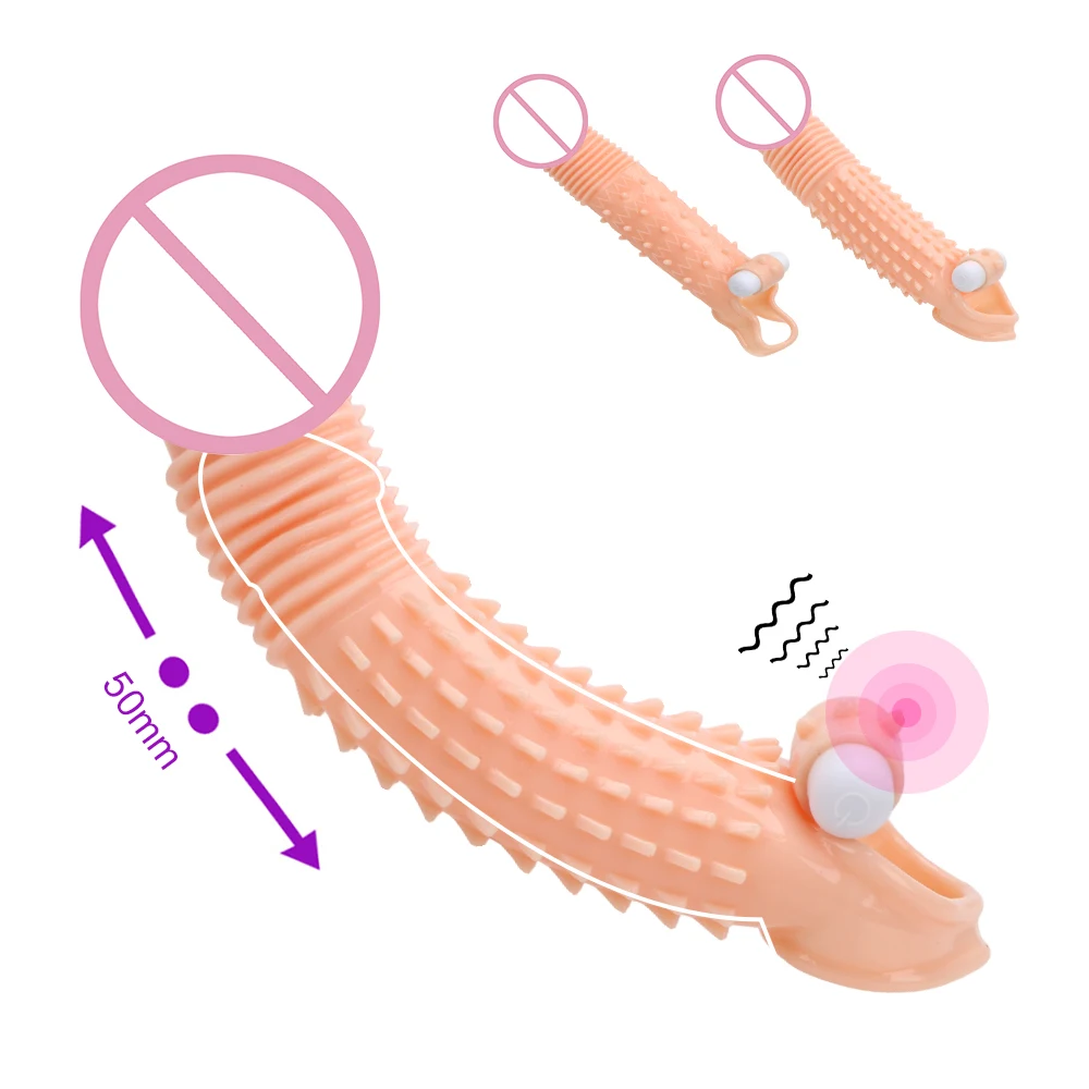 OLO Penis Enlargement Condoms Sleeve Sex Toys For Men Extender Erotic Vibrating Dick Delayed Ejaculation Reusable | Красота и