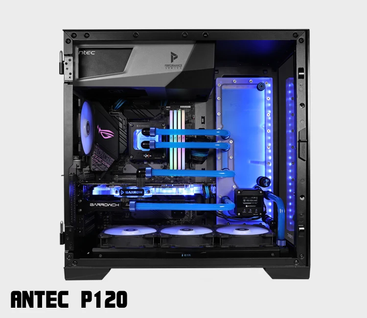 Акриловая доска курган в качестве Водного Канала используется для Antec P120 чехол для компьютера используется как процессор, так и GPU Блок RGB светильник для AURA