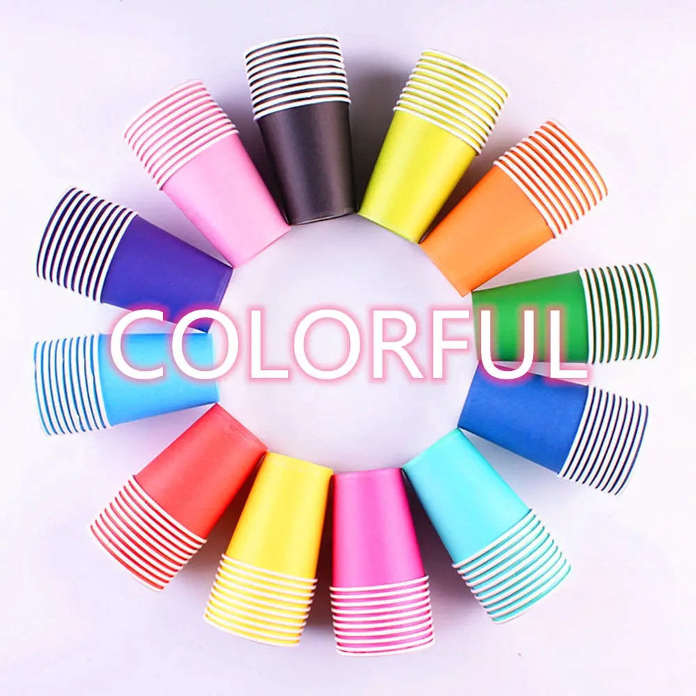 10pcs mix cup 10 шт./лот одноразовая посуда сплошной по производству бумажных тарелок зеленый соломы на день рождения Рождественский Свадебный декор детский душ вечерние поставки - Цвет: 10pcs mix cup