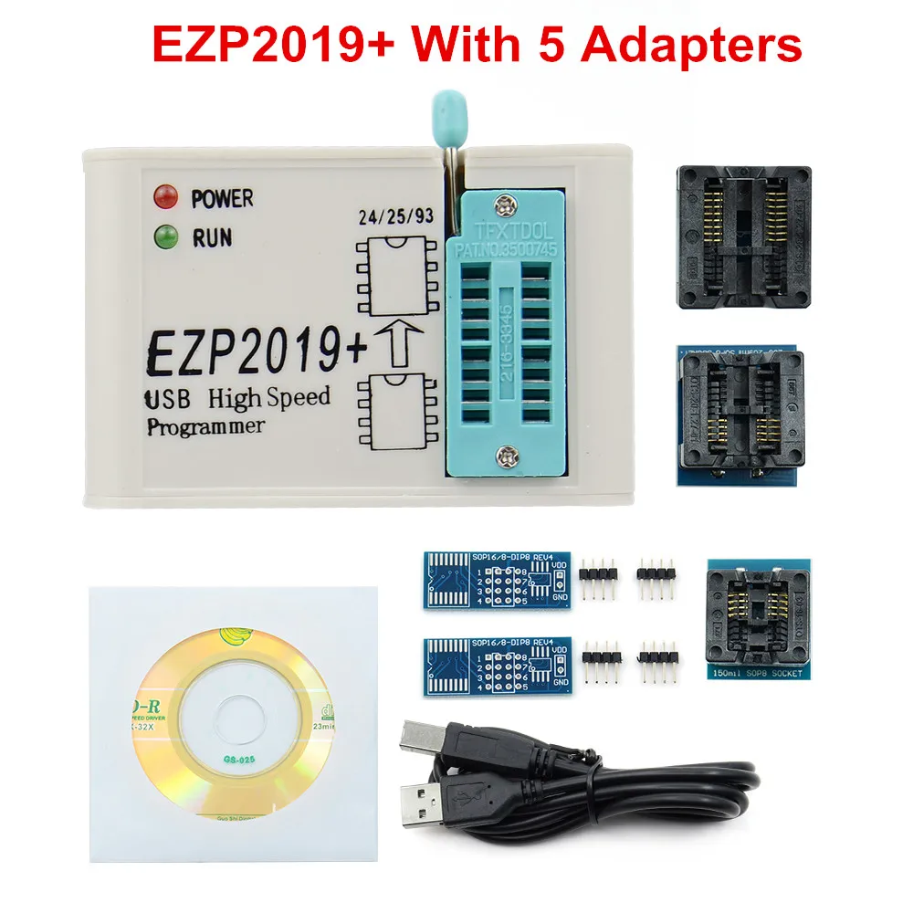 Программатор EZP2019 USB-программатор с поддержкой Win7 и 8 24 25 93 EEPROM 5 адаптерами |