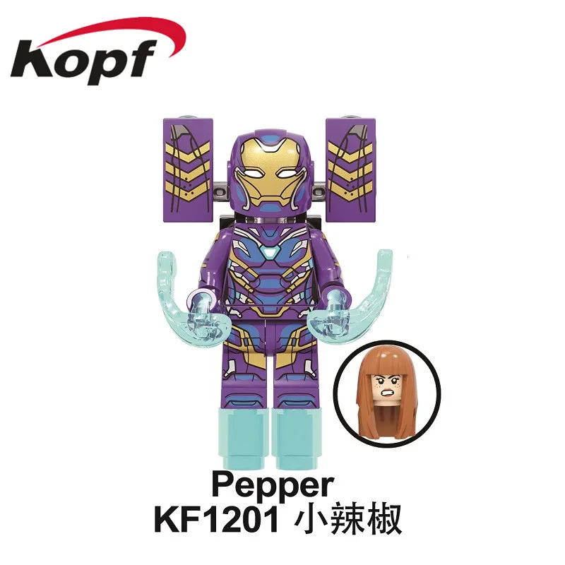 KF1201 Without Box Building Blocks Figures Bricks Thor Captain America Loki With Chromed Hair Doctor Strange War Machine Wasp For Kids Toys KF6101 - Цвет: KF1201 Without Box