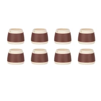 8pcs silicone chair leg caps floor protectors for chairs anti slip pad table pads for furniture protector brown