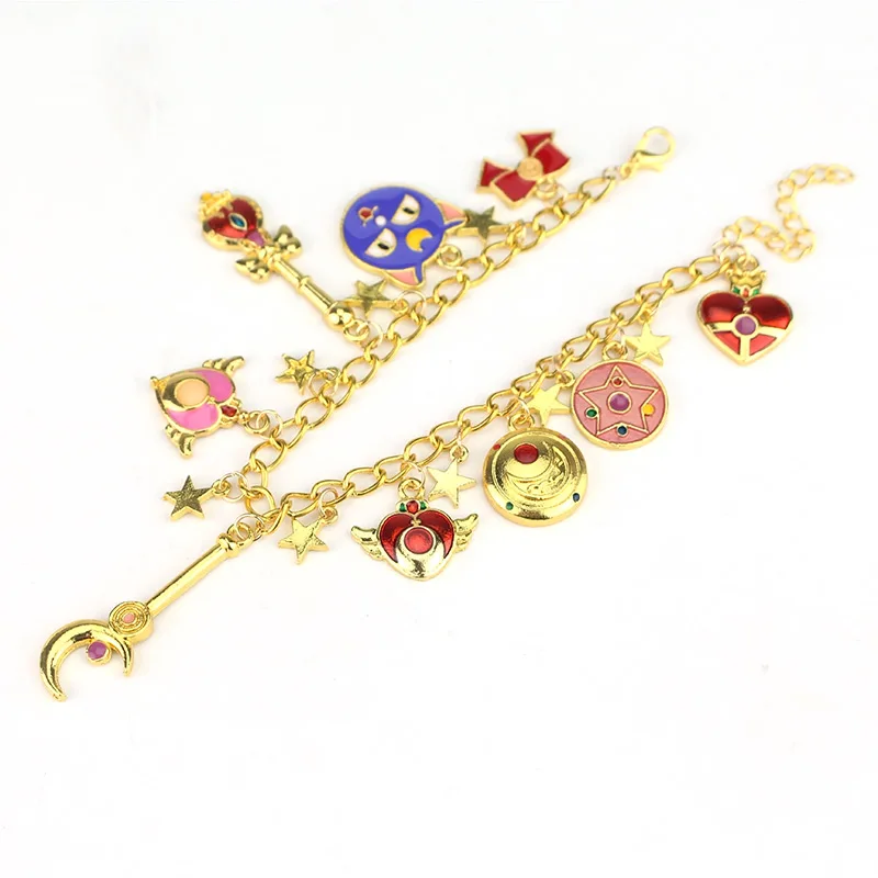 Sailor Moon очаровательный браслет мультфильм аниме Cardcaptor Сакура цветок браслеты из перламутровых бусин браслеты Косплей Подарки для женщин девочка ребенок