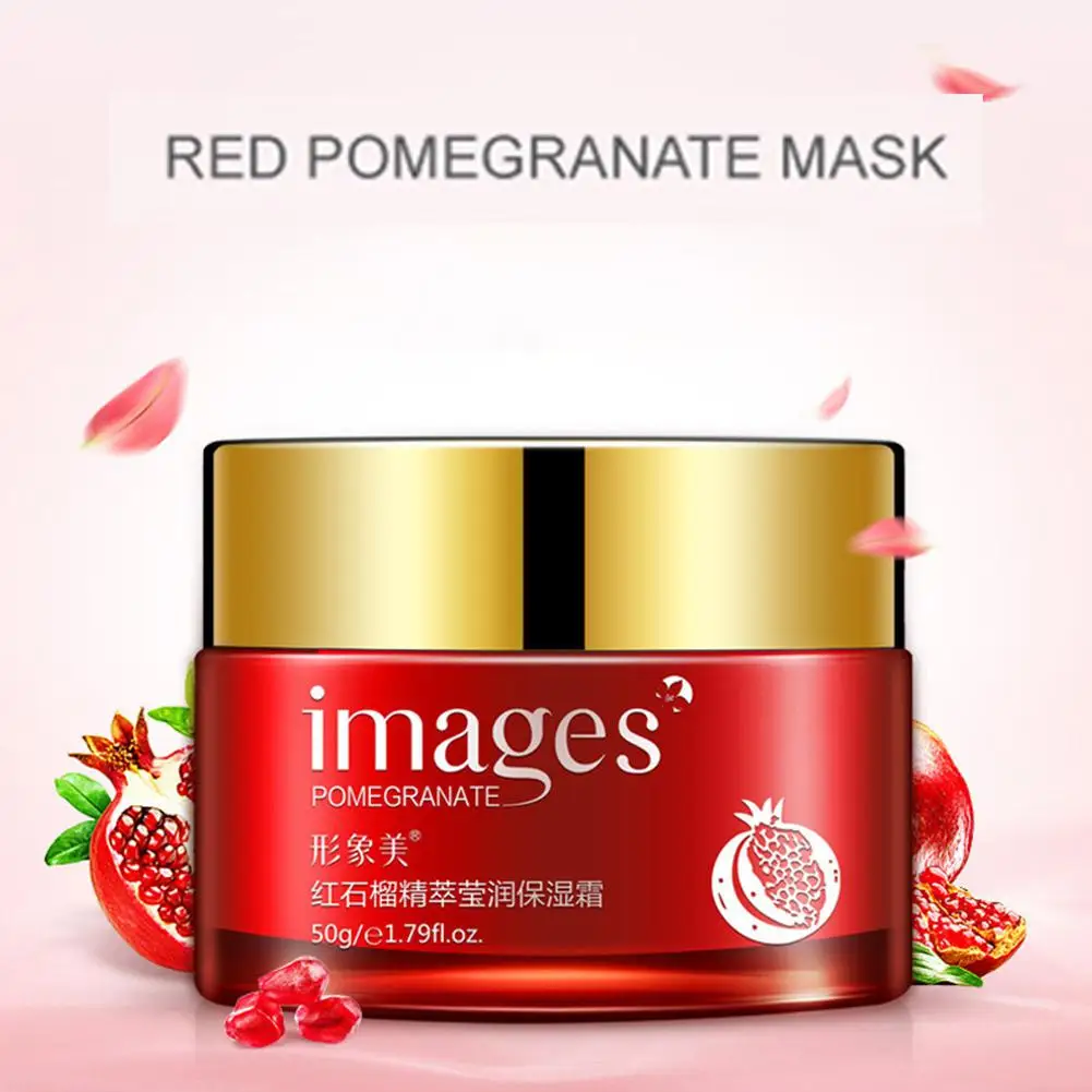 Яркий гламурный красный гранатовый крем для лица кремовое увлажняющее