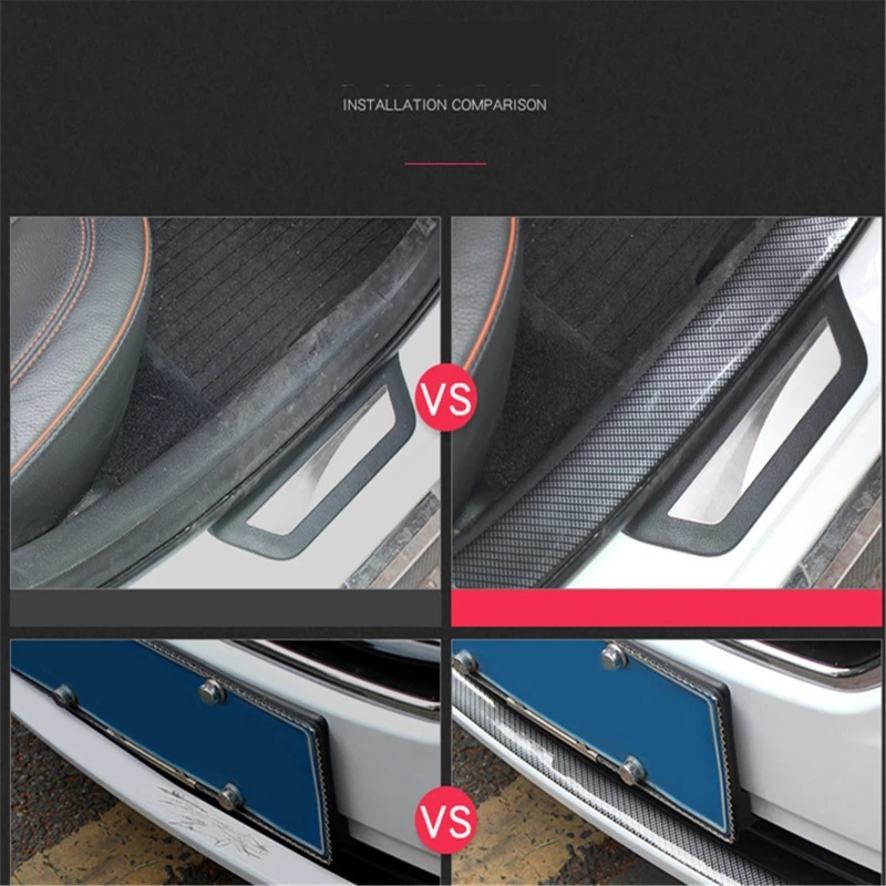 

Car Sticker Carbon Fiber Rubber Car Door Protector Door Sill Protection Stickers Auto Bumper Strips Car Exterior