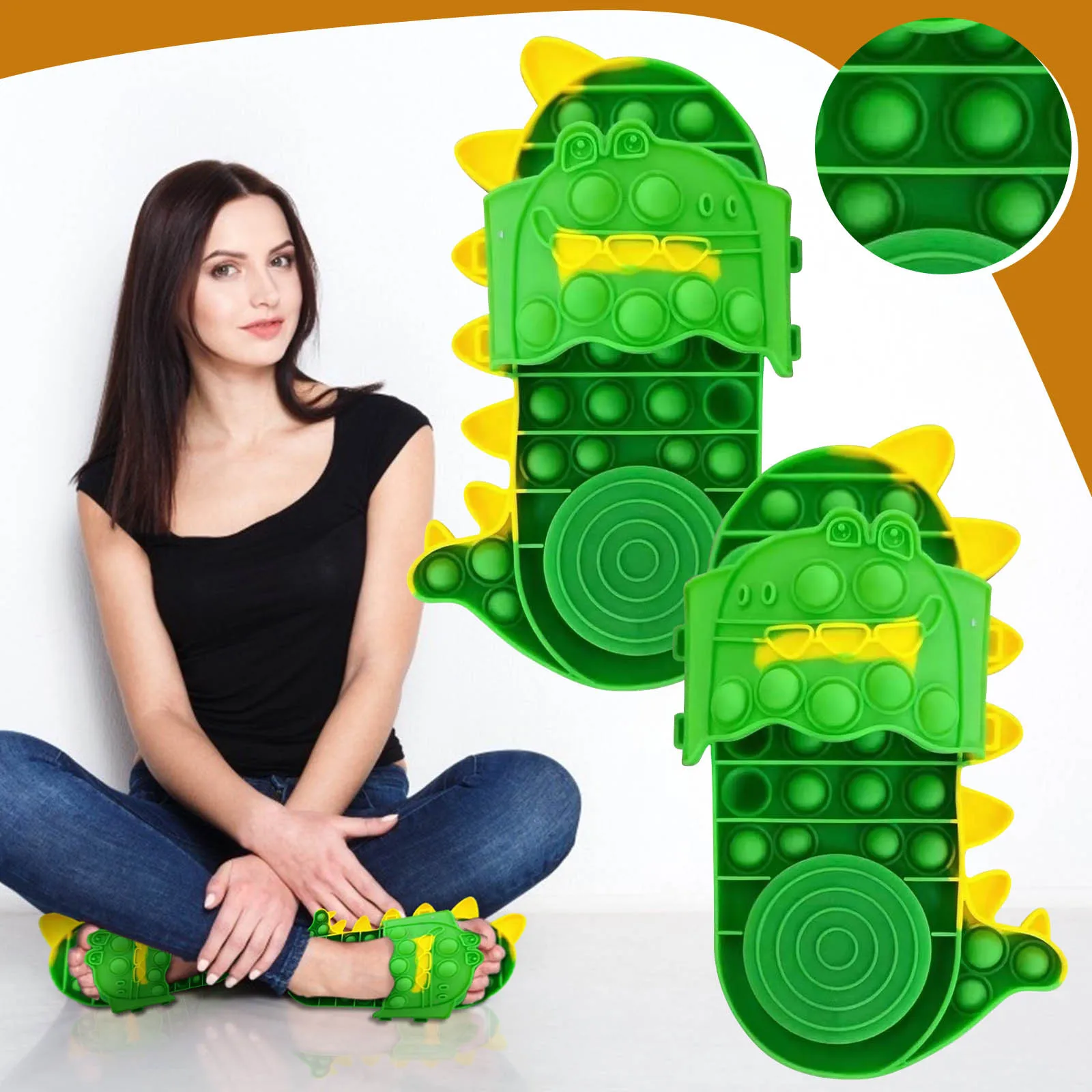 

Creative Cartoon Slippers Board Push Bubble Popper Fidget Shoes Toys Stress Relief Toy Pops Its Dimple Antistress Popet Slippers