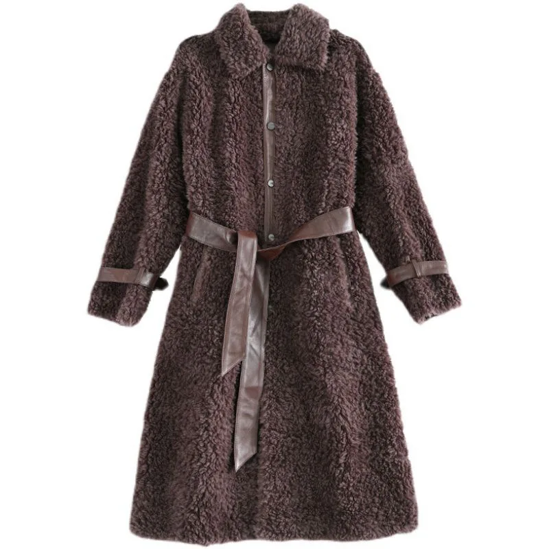 Cashmere Coats Single Breasted Faux Fur Coats Long Warm Fahsion Office Lady Jackets Outwear Luxury Women 2021 Winter Clothes