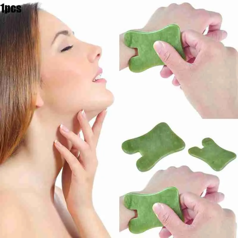 

Jade Guasha Stone Massage Board Gua Sha Scraper Beauty Tool Health Care Meridian Scraping Plate Anti Skin Care Massager