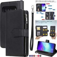 Magnet Detachable Wallet Phone Case For Samsung S10 5G S9 S8 Plus S10e Note 8 9 10 Plus Leather Card Slots Handbag Bag Cover