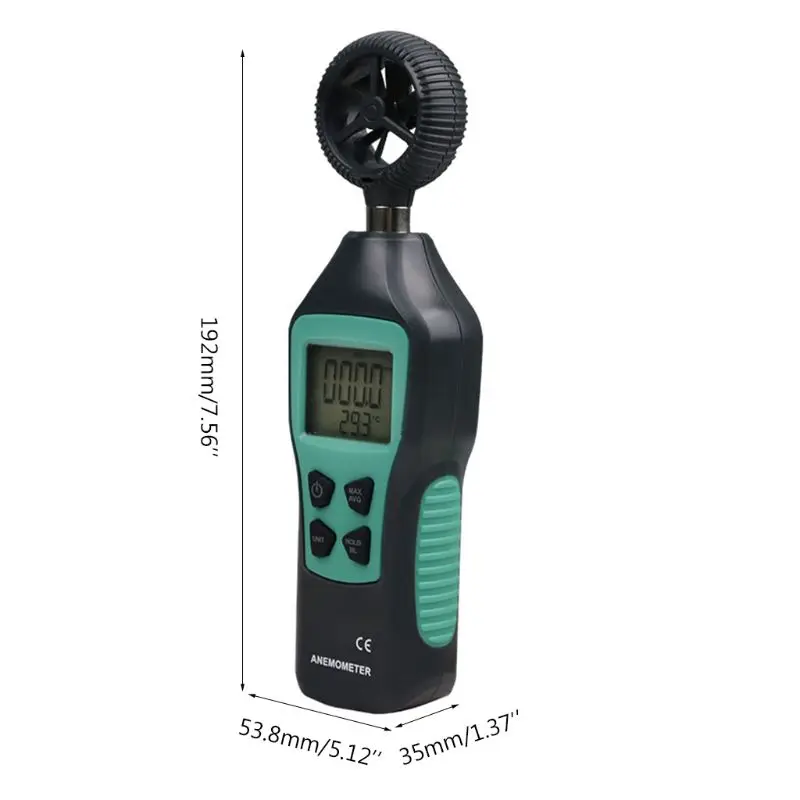 

Portable Handheld Digital Anemometer High Precision Measuring Wind Air Speed Meter Temperature Tester Thermometer