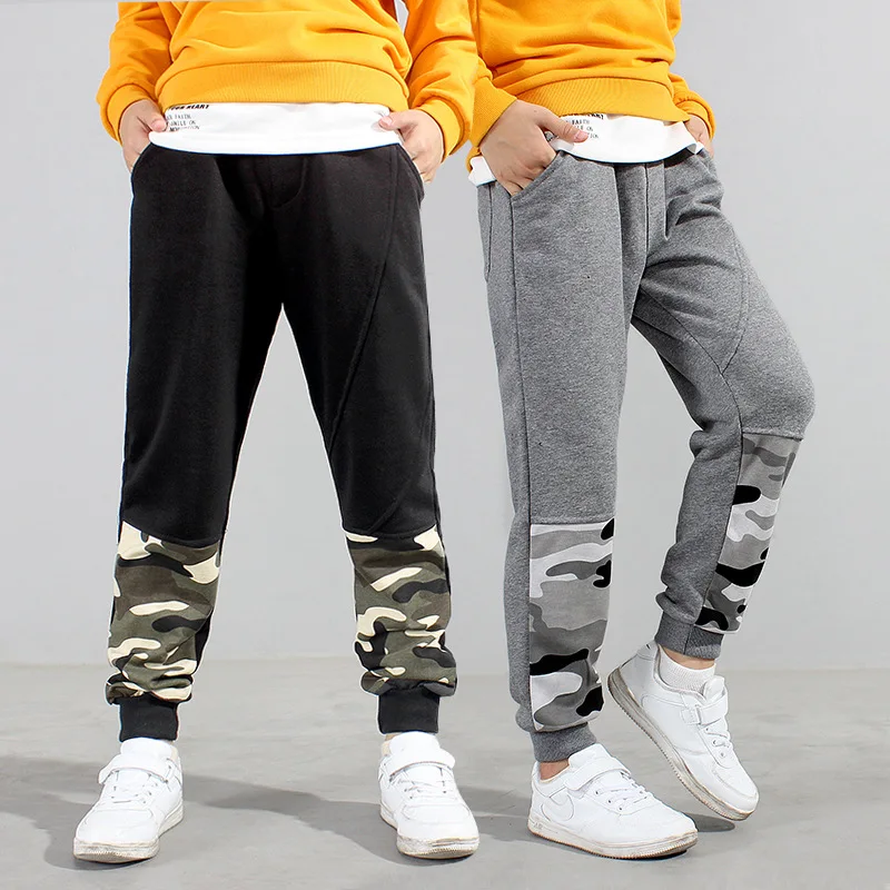 

Children clothing sports pants boys girls camouflage stitching casual pants 5-15 years old fashion New high quality Kids clothes
