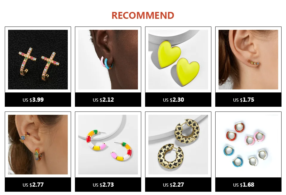 1pc Small Hoop Earrings for Women CZ Heart Star Flower Cross Wing Sunflower Geometric Hoops Gold Silver Color Jewelry Earing
