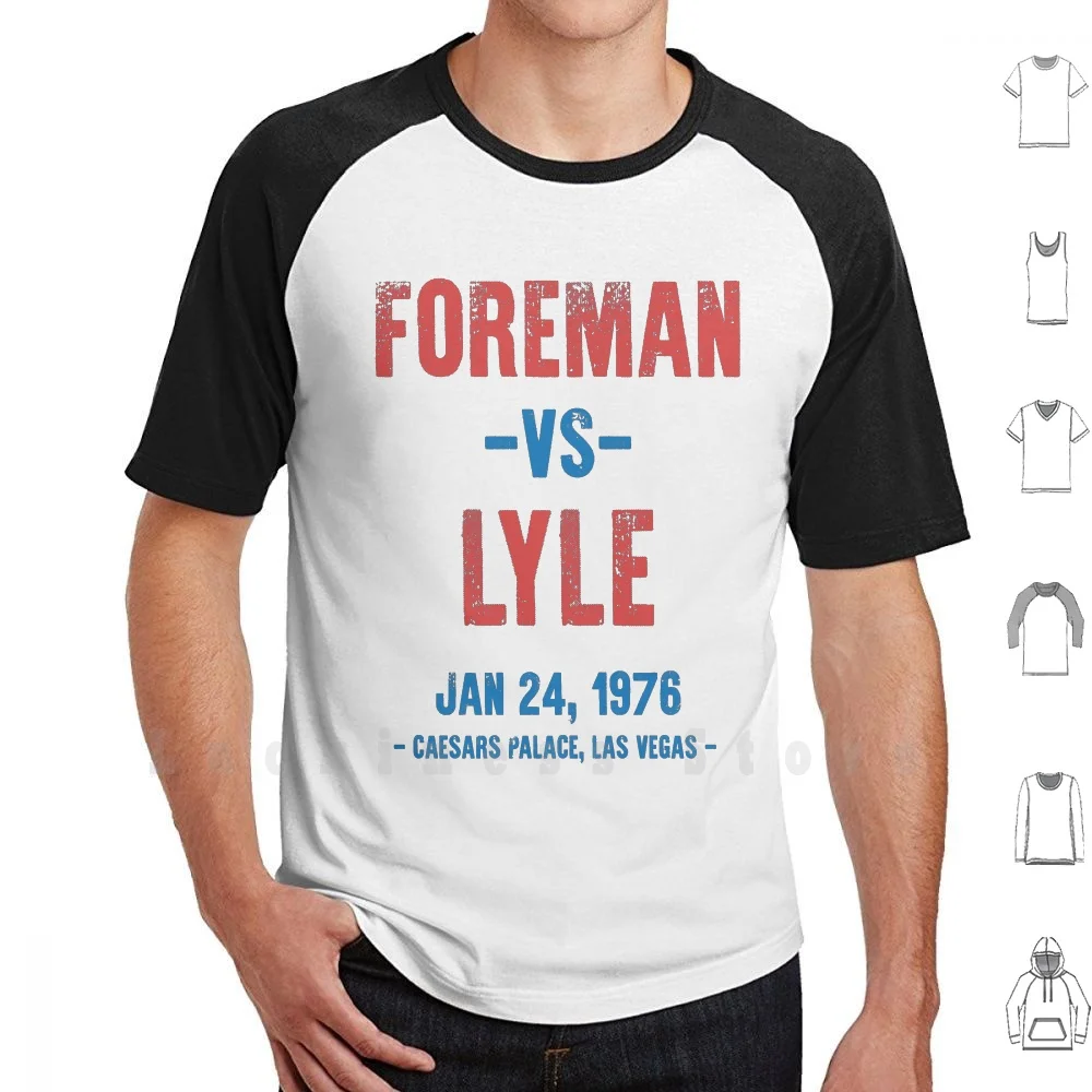Foreman Vs Lyle T Shirt Big Size 100% Cotton Boxing Boxer Heavyweight Fight Knockout Ali Punch