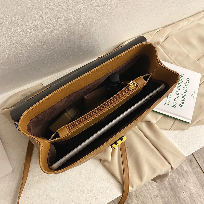 

New Fashion Panelled Designer Crossbody Bags For Women 2020 Luxury Soft Leather Shoulder Bag Classic Lock Ladies Handbags Purses