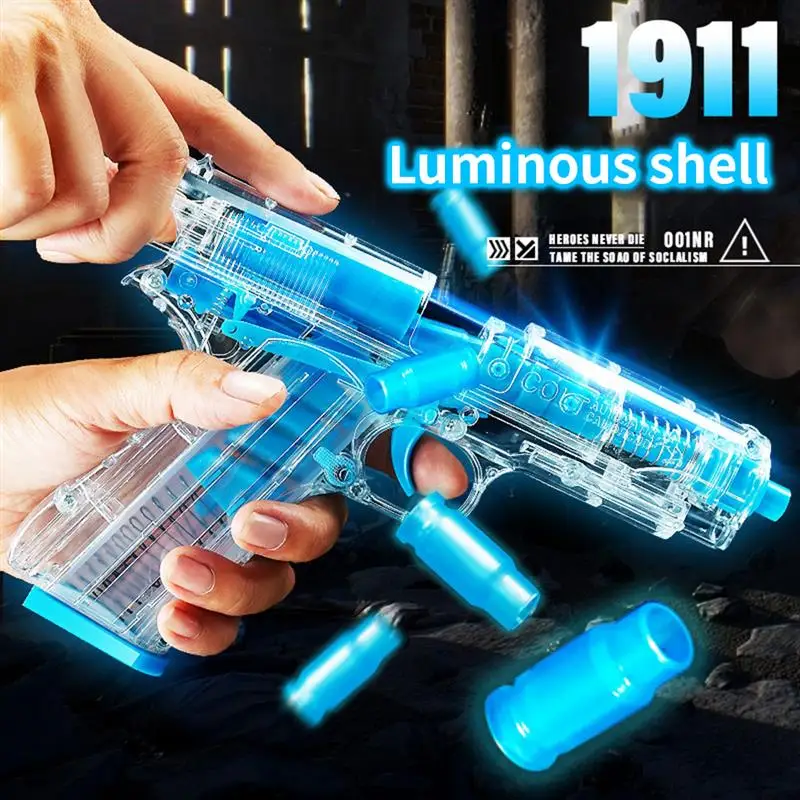 

Children Toy Shell Throwing Soft Bullet Gun Luminous Airsoft Pistol Weapon For Shooting Paintball Traumat Gun Toys For Boy