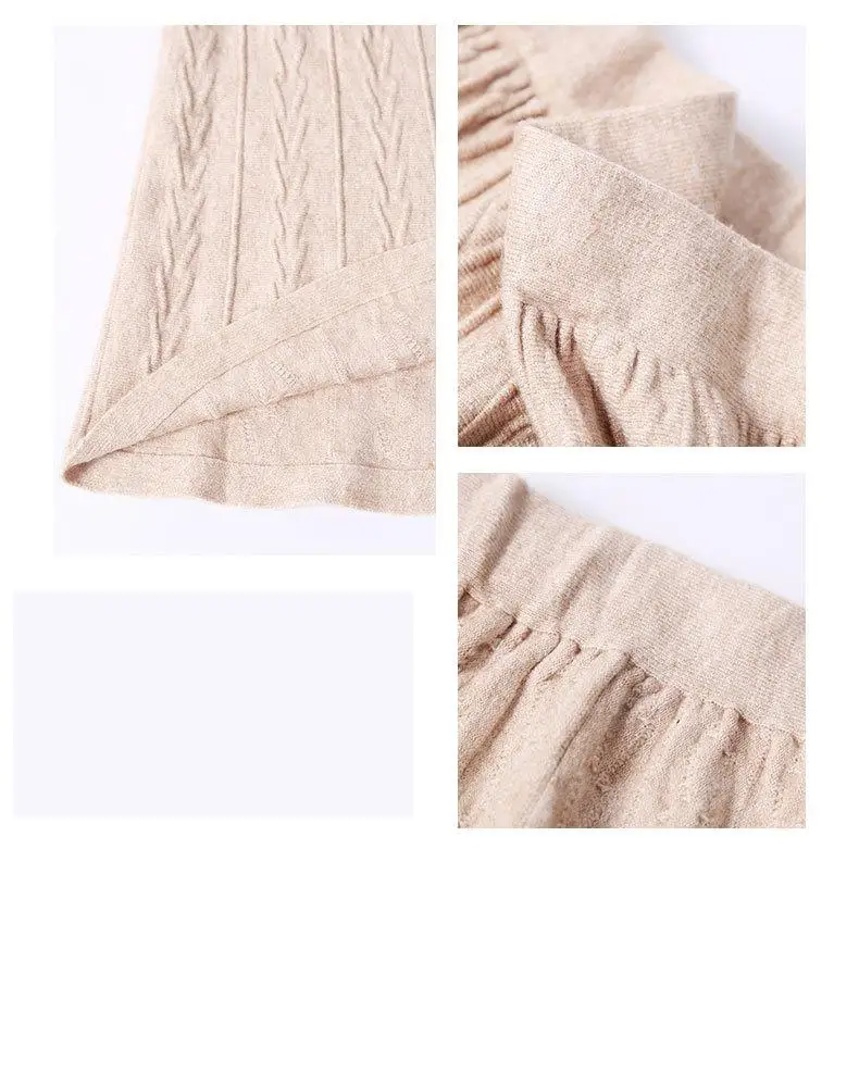 

Sweet Knitted Skirt Women For Spring Autumn Winter High Waist A-line Long Skirt Women Gray Tweed Skirt Femme