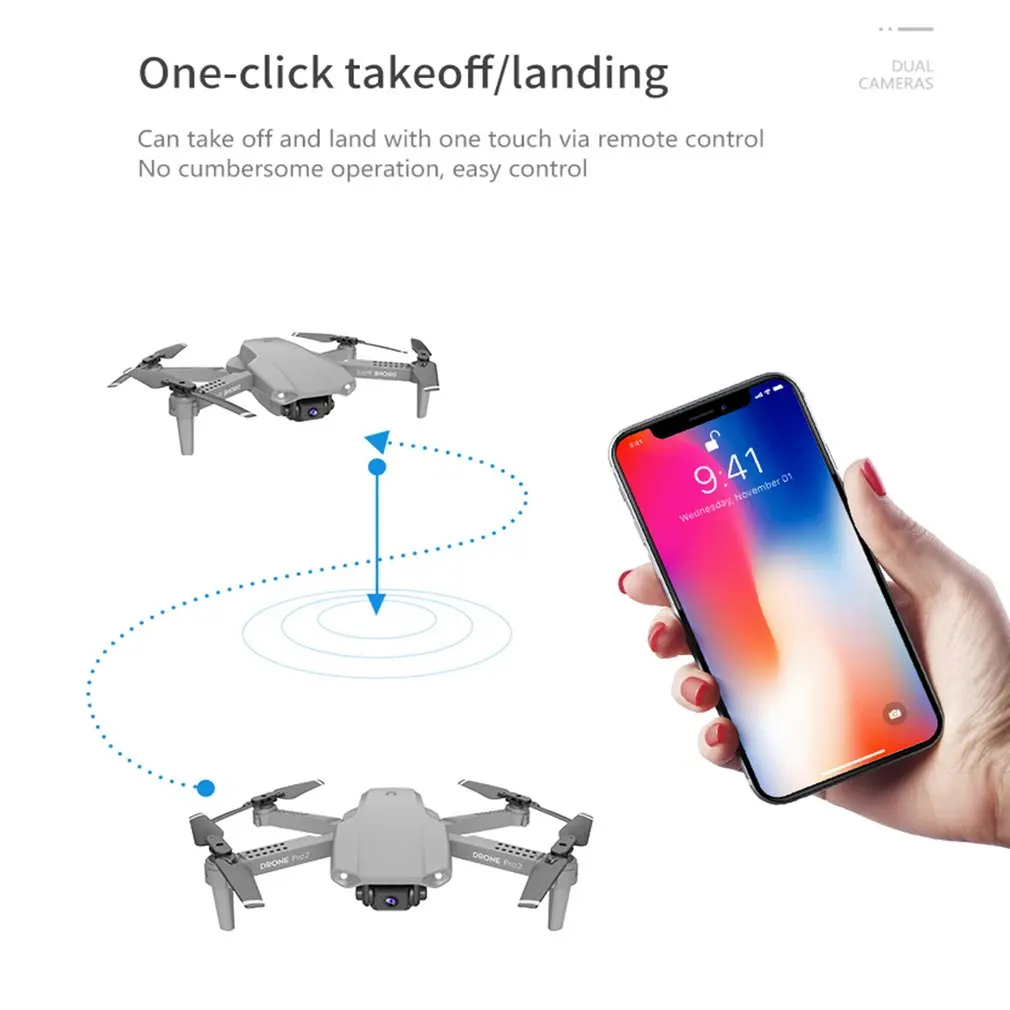 

E99 Pro2 RC Mini Drone 4K Single/Dual Camera WIFI FPV Aerial Photography Helicopter Foldable Quadcopter Dron Toys